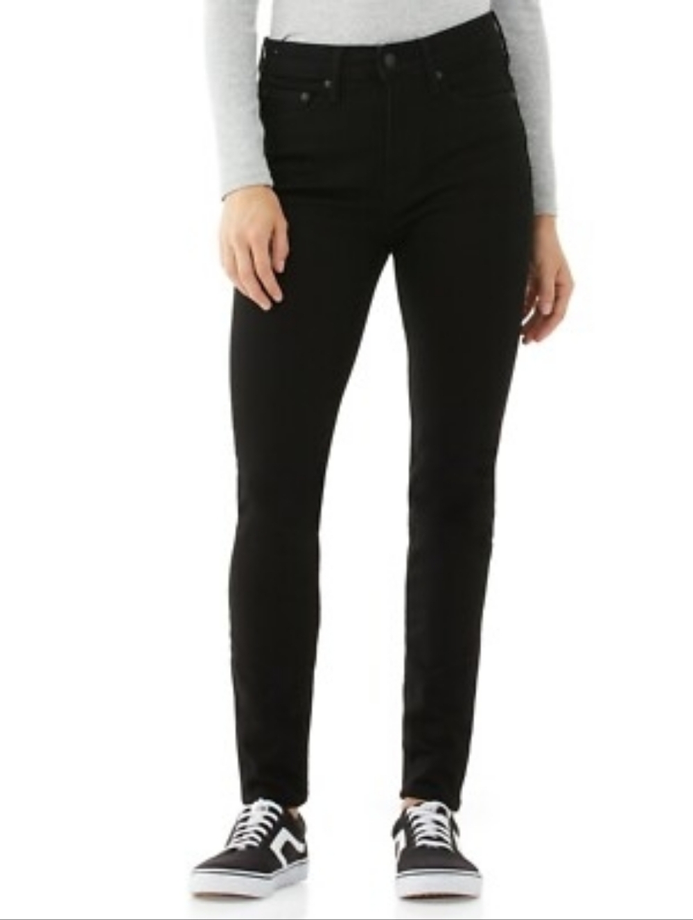 Free Assembly High Rise Stretch Skinny Jeans Black Wash Sz 16